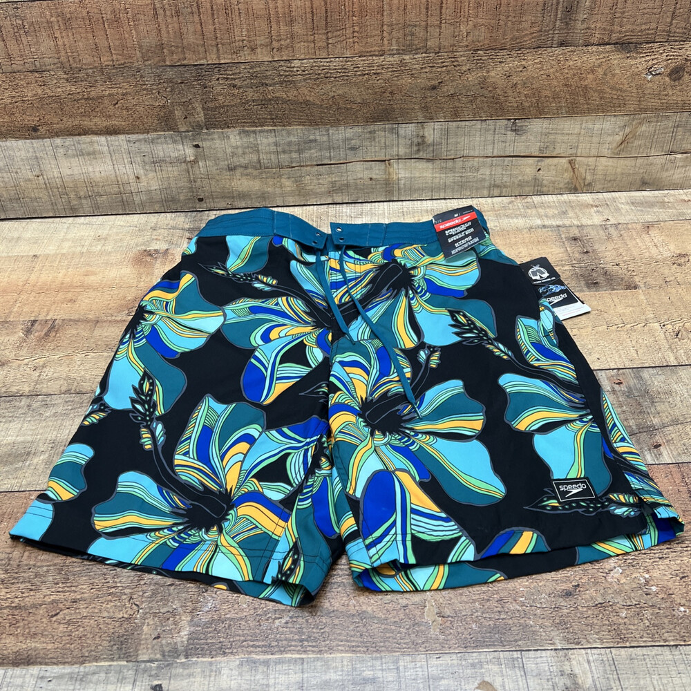 Speedo 4 Way Stretch Eco Mens Swimsuit Trunks Size Medium 9” Inseam NWT!